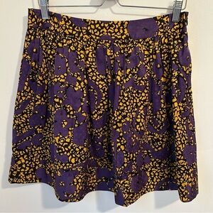 See by Chloe Silk blend Purple‎ Gold Black print mini skirt pockets - Size 6